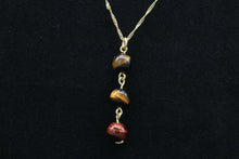 Load image into Gallery viewer, Tiger&#39;s Eye Dangling Drop Necklace